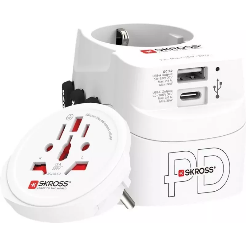 Skross World Adapter PRO Light USB AC30PD (61663)