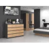 Komoda Top e shop M8 140 ANT/ART — 8 szuflad, Antracyt/Dąb, 1380×400×970 mm, Płyta wiórowa