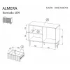 Komoda cama meble ALMERA 104x42x75 cm, orzech/cashmere, 3 szuflady, płyta wiórowa