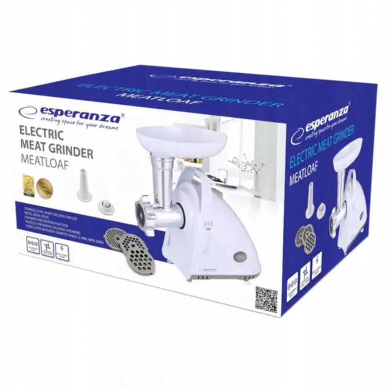 Elektryczna maszynka do mielenia mięsa ESPERANZA EKM031 1500W — wydajna domowa maszynka do mięsa