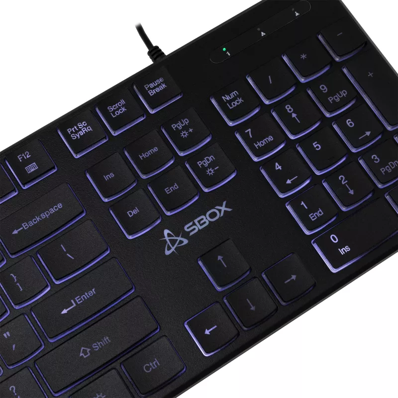 Przewodowa klawiatura USB SBOX K-22 US Czarna — układ US, czarna, przewodowe połączenie USB