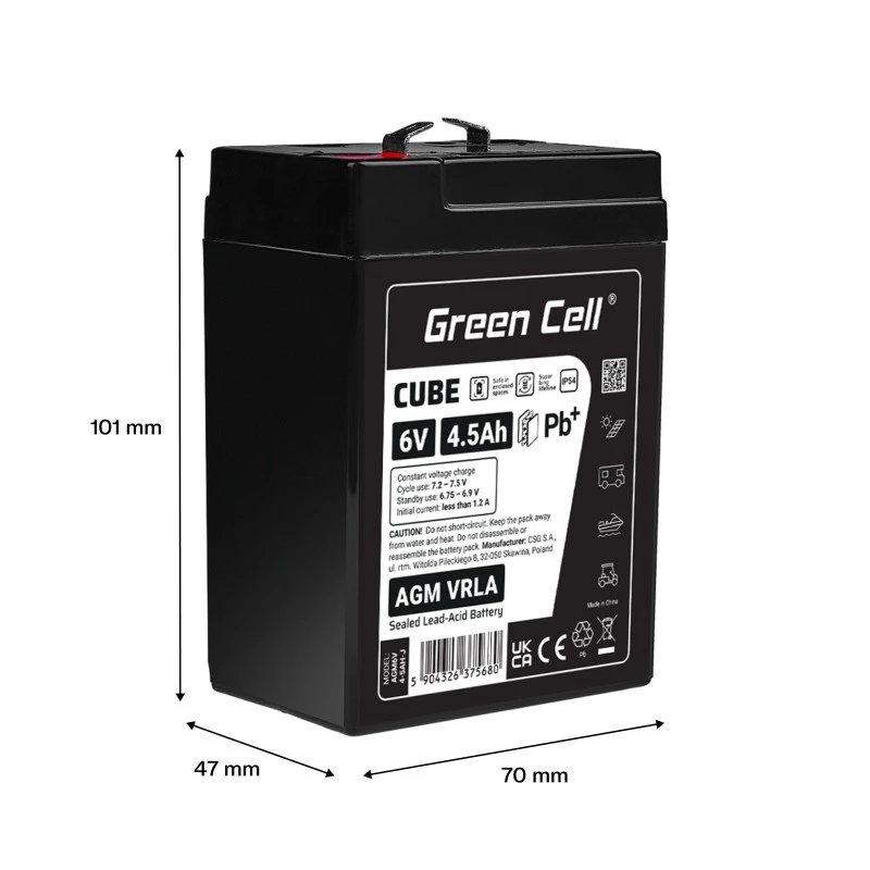 Bateria AGM VRLA 6V 4,5Ah IP54