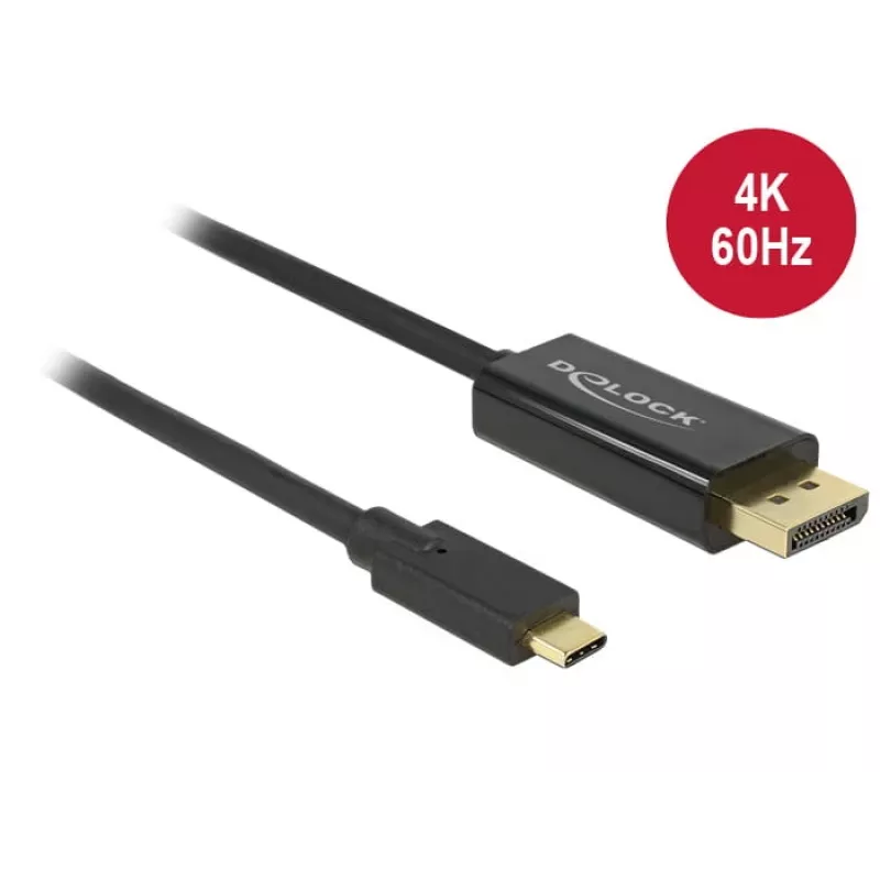 DeLOCK 85256 adapter kabla wideo 2 m USB Type-C DisplayPort Czarny