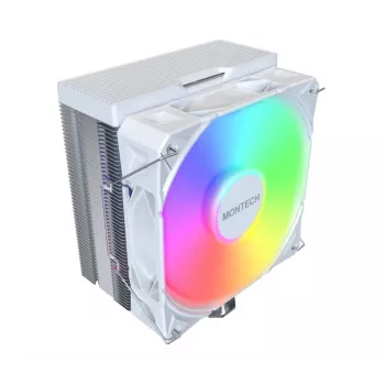 Chłodzenie powietrzne Montech NX400 ARGB 120 mm Biały — 270 W TDP, FDB, 156×74×120 mm