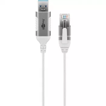 Goobay Kabel Ethernet USB-A 3.0 na RJ45 cienki 5 m - łączy router, modem lub (74381)