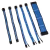 Zestaw przedłużaczy w oplocie Kolink Core Adept — 20+4pin, 8pin, 4+4pin, 3×6+2pin, niebieski, płaszcz PET