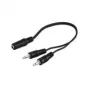 Wentronic Goobay 3,5mm-jack-Adapter kabel, Czarny, 0.2 m - jack 3,5 mm-Socket (3-Pin, Stereo) > 2x jack 3,5 mm-Plug (2-Pin, Mono) (50472)