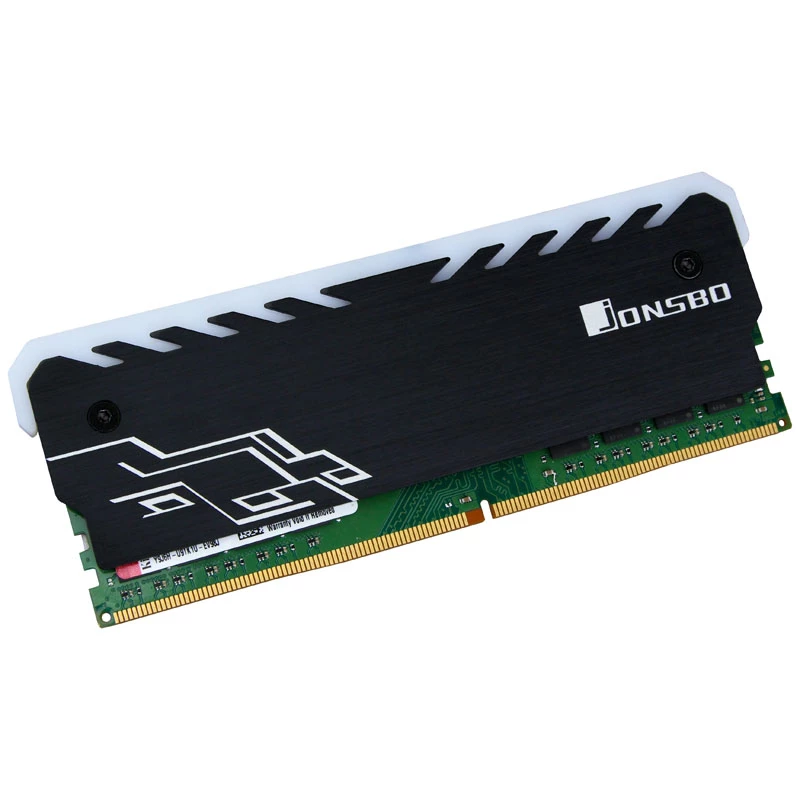 Chłodzenie pamięci RAM Jonsbo NC-1 RGB czarny — aktywny radiator pamięci z podświetleniem RGB, niskoprofilowa konstrukcja