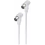 shiverpeaks ®-BASIC-S--Kabel antenowy, 100% ekranowany, wtyk koncentryczny kątowy do złącza koncentrycznego kątowego, kompatybilny z CATV, > 80 dB, biały, 3,75 m (BS80084-32)