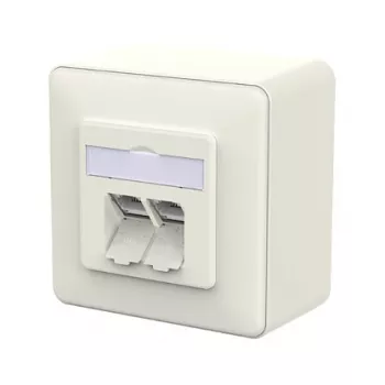 METZ CONNECT Gniazdo przyłączeniowe E-DAT C6A LSA++ 2 porty AP w kolorze czystej bieli