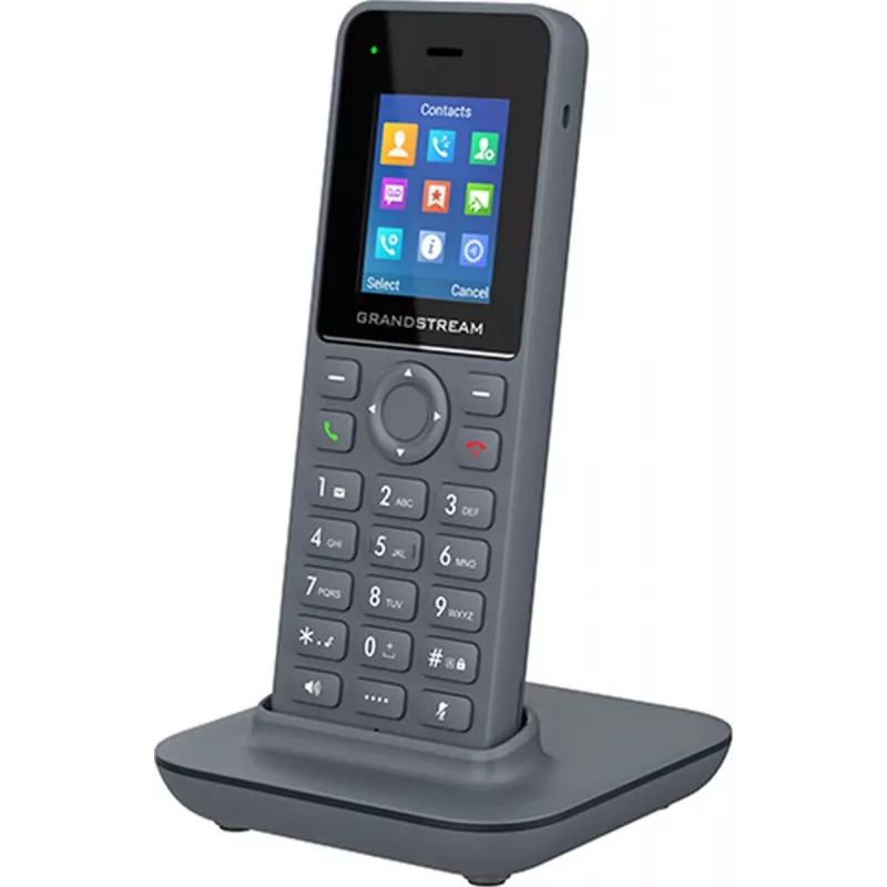 Bezprzewodowa słuchawka IP Grandstream DP725, szara, wyświetlacz TFT 1,8 cala, 20 linii, akumulator Li-Ion 1500 mAh