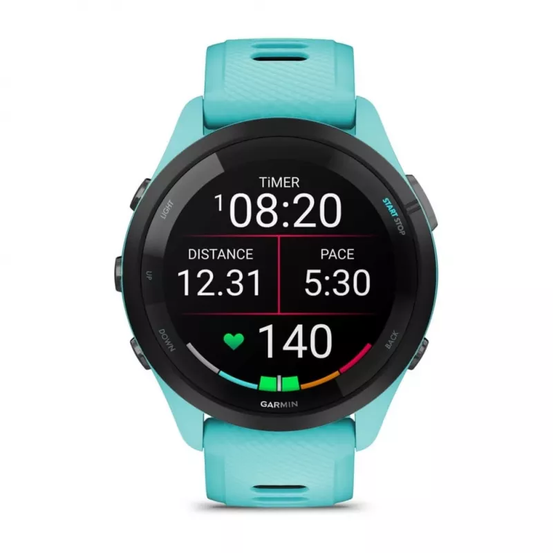 Garmin Forerunner 265 3,3 cm (1,3 cala) AMOLED 46 mm Cyfrowy 416 x 416 pikseli Ekran dotykowy Czarny, Niebieski Wi-Fi GPS (satelitarny)