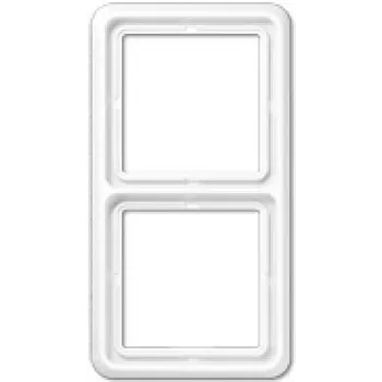 Płytka maskująca do gniazdka ściennego JUNG CD 582 WW Biała, Duroplast, bezśrubowa, 81×152 mm