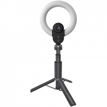 LORGAR Circulus 910, kamera internetowa do streamingu, 5MP 2592x1944 maks. rozdzielczość, do 60 kl./s, 1/2,8 inch, matryca CMOS Sony STARVIS, obiektyw w pełni szklany, wbudowane światło pierścieniowe 5,5 inch (1700-14 000K), składany statyw, autofokus, podwójne m