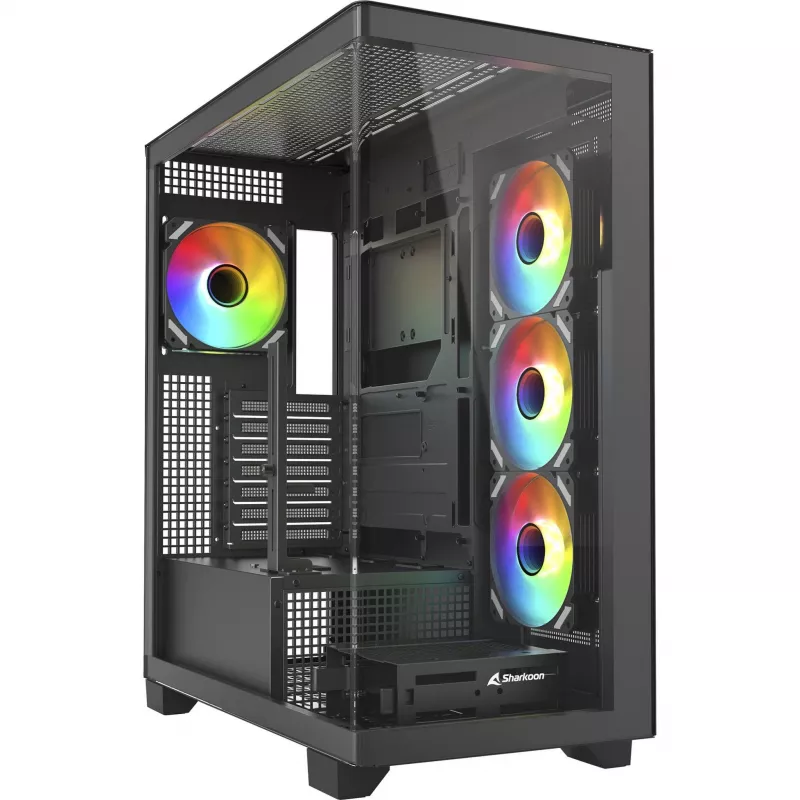 ELITE SHARK CA500, obudowa typu Tower, czarna, hartowane szkło x 2