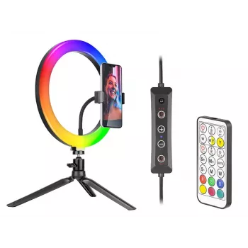 Pierścień LED RGB 26 cm ze statywem