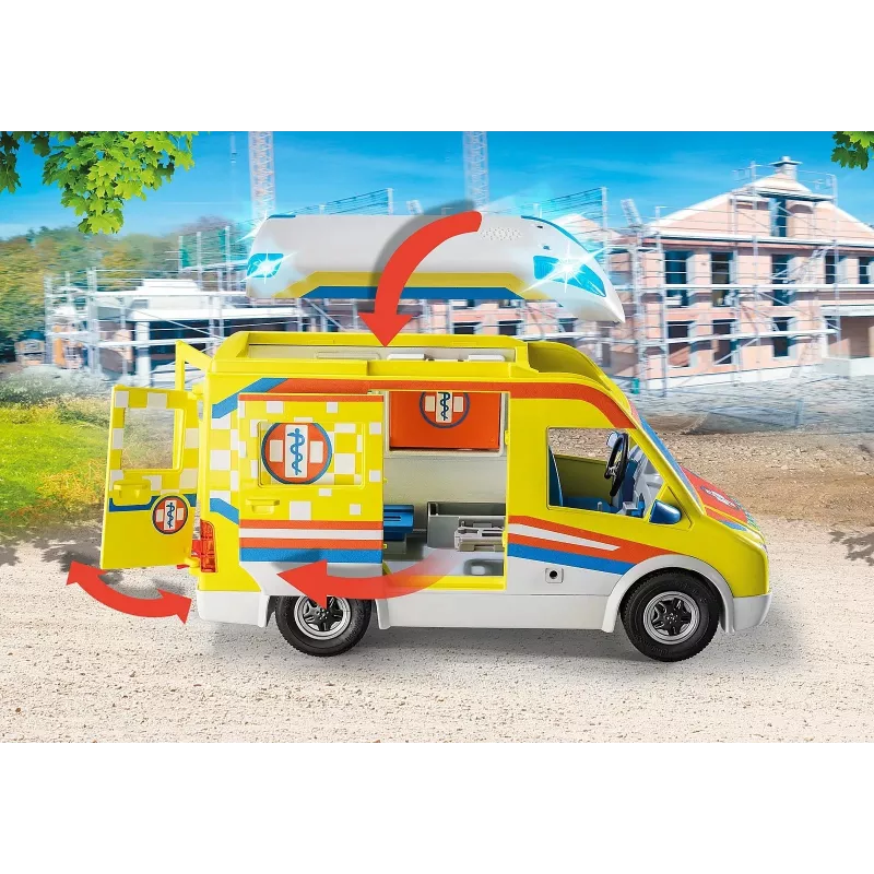 Playmobil 71202 City Life Karetka z światłami i dźwiękiem zestaw zabawkowy odpowiedni dla wieku 4+ pojedynczy