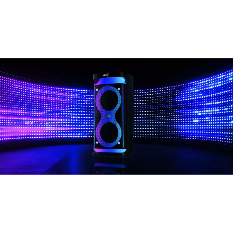 Głośnik przenośny MANTA SPK0601B100, 100 W, Bluetooth, karaoke, mikrofon bezprzewodowy, bateria, korektor, oświetlenie dyskotekowe
