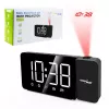 Cyfrowy radiobudzik LED GreenBlue GB172 z tunerem FM, projektorem, termometrem, zasilaniem USB 5 V i CR2032