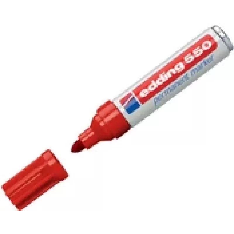 Marker permanentny Edding 550 czerwony 10 szt.