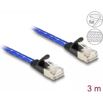 Kabel sieciowy DeLOCK RJ45 płaski kat.6A 3m niebieski