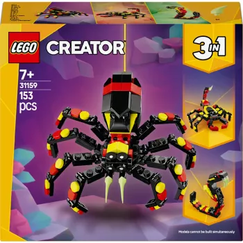 LEGO Creator 3-w-1 budowalny model pająka 31159 — 153 części, wiek 7+, 110×150×50 mm