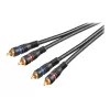 Wentronic Goobay - Kabel audio - Composite Audio - RCA (S) na RCA (S) - 1,5 m - Podwójnie ekranowany kabel koncentryczny - Czarny (50032)