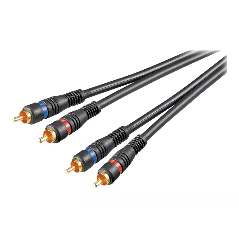 Wentronic Goobay - Kabel audio - Composite Audio - RCA (S) na RCA (S) - 1,5 m - Podwójnie ekranowany kabel koncentryczny - Czarny (50032)