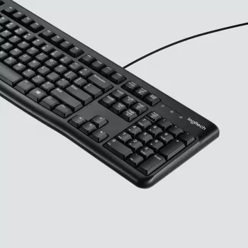 Logitech Desktop MK120 Combo, czarny, przewodowy, szwajcarski, 920-002504
