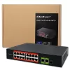 Przełącznik Ethernet PoE QOLTEC 16x RJ45, 2x RJ45 uplink, 1x SFP (MPN 52291)