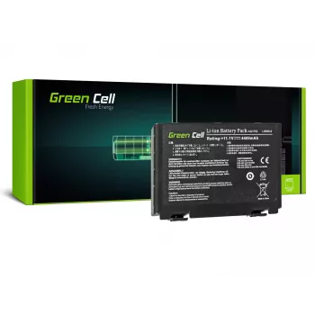 Bateria zielony Cell AS01 do ASUS K40 K50 K60 K70 X70, Li-Ion 10,8V 4400mAh, 6 ogniw, czarna