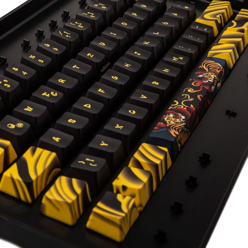 Zestaw keycapów Triton TIGER SKETCH Limited — materiał PBT, układ niemiecki (DE)