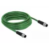DeLOCK - Kabel sieciowy - M12 (4-pin) (M) do M12 (4-pin) (M) - 5,0m - SF/FTP - Bezhalogenowy - Zielony (85920)