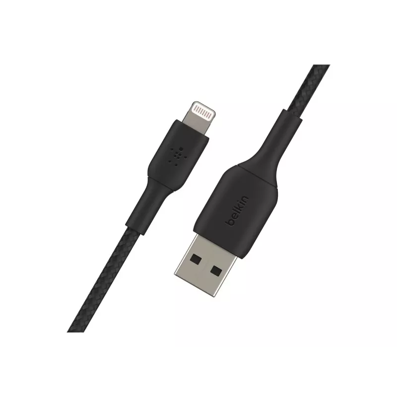 Kabel pleciony USB-Lightning 1m Czarny