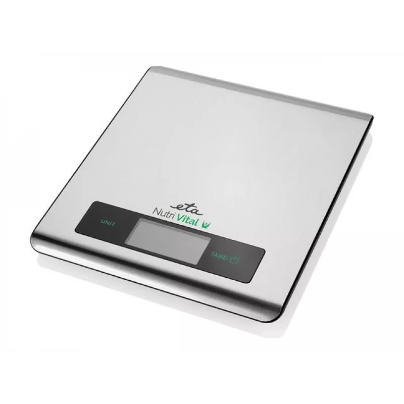 Elektroniczna waga kuchenna ETA Nutri Vital Metallic Rectangle — nośność 5 kg, dokładność 1 g, LCD