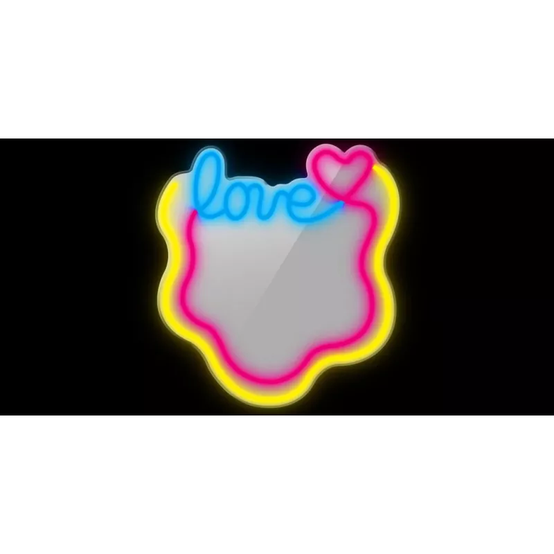 Lustro LED neonowe MANTA MASNL131MT – wzór 'LOVE', wbudowane podświetlenie LED neon