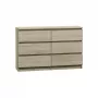 Komoda Top e Shop M6 120 SON 2x3, Dąb, 6 szuflad, 1200×300×770 mm