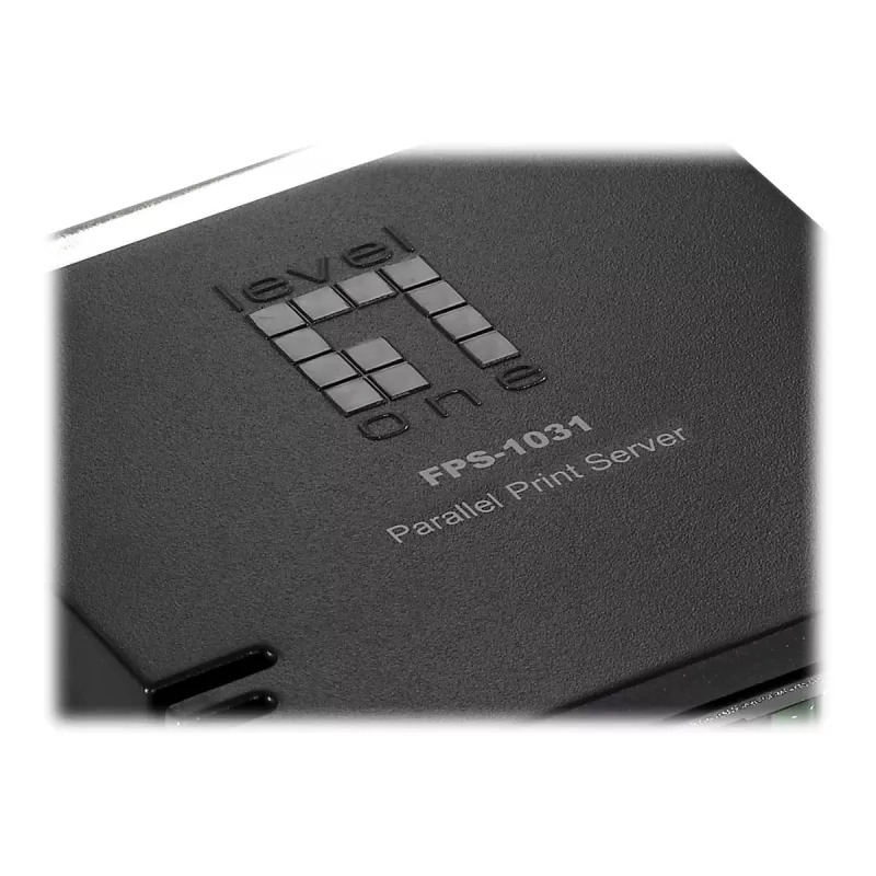 LevelOne Równoległy serwer wydruku, Czarny, Zielony, Aktywność, Połączenie, Zasilanie, Status, Tajwan, Ethernet LAN, IEEE 802.3, IEEE 802.3u, 10,100 Mbit/s