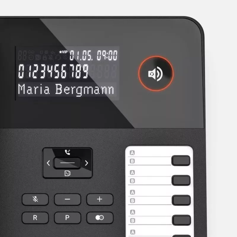 Przewodowy telefon biurkowy Gigaset DESK 600 Czarny — przewodowy telefon stacjonarny z funkcją połączeń