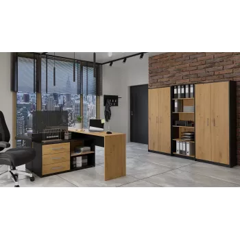 Topeshop OLIV 2D ANT/ART KPL regał biurowy