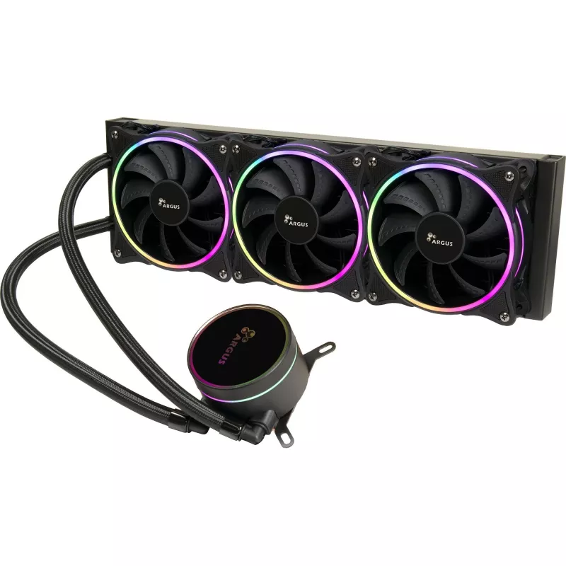 Chłodzenie cieczą All-in-one INTER-TECH LC-360 RGB — wentylator 12 cm, łożysko hydrauliczne, czarny