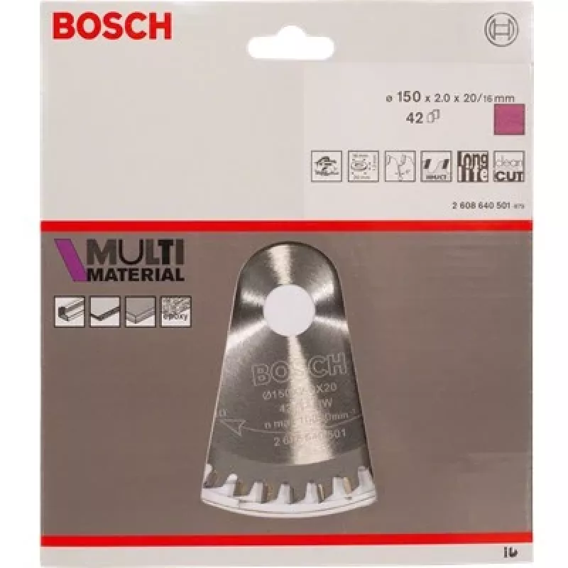 Brzegowe piły tarczowe Bosch Multi Material, Multi, 19 cm, 3 cm, 1.8 mm, 2.4 mm, HLTCG (High-Low Triple Chip Grind)