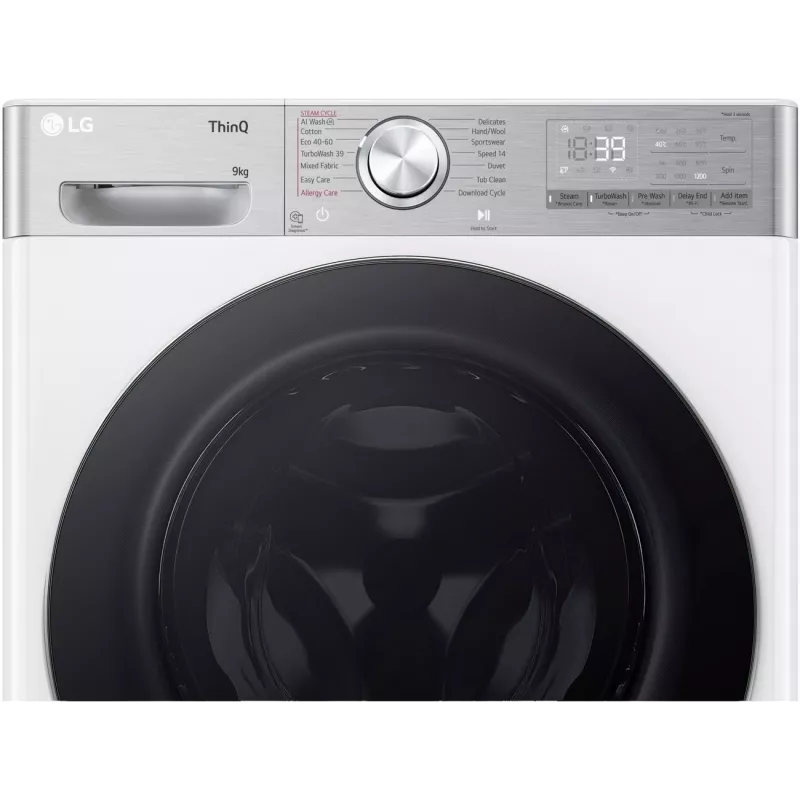 Pralka LG F2WR909P3W, 9 kg, 47,5 cm, 1200 obr./min