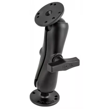 RAM Mounts Aufbau-Set - 2x runde Basisplatte (AMPS), mittlerer Verbindungsarm, C-Kugel (1.5 ), im Polybeutel (RAM-101U)