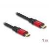 DeLOCK Kabel USB USB Type-C męski na męski 10 Gbps PD 3.0 100 W 1 m czerwony metalowy