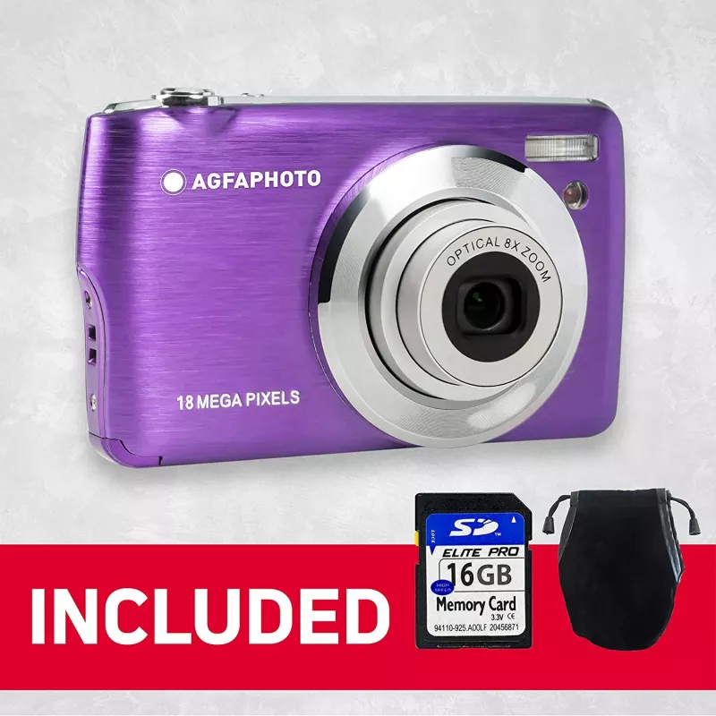Agfa Photo DC8200 Fioletowy + Etui + Karta SD 16GB
