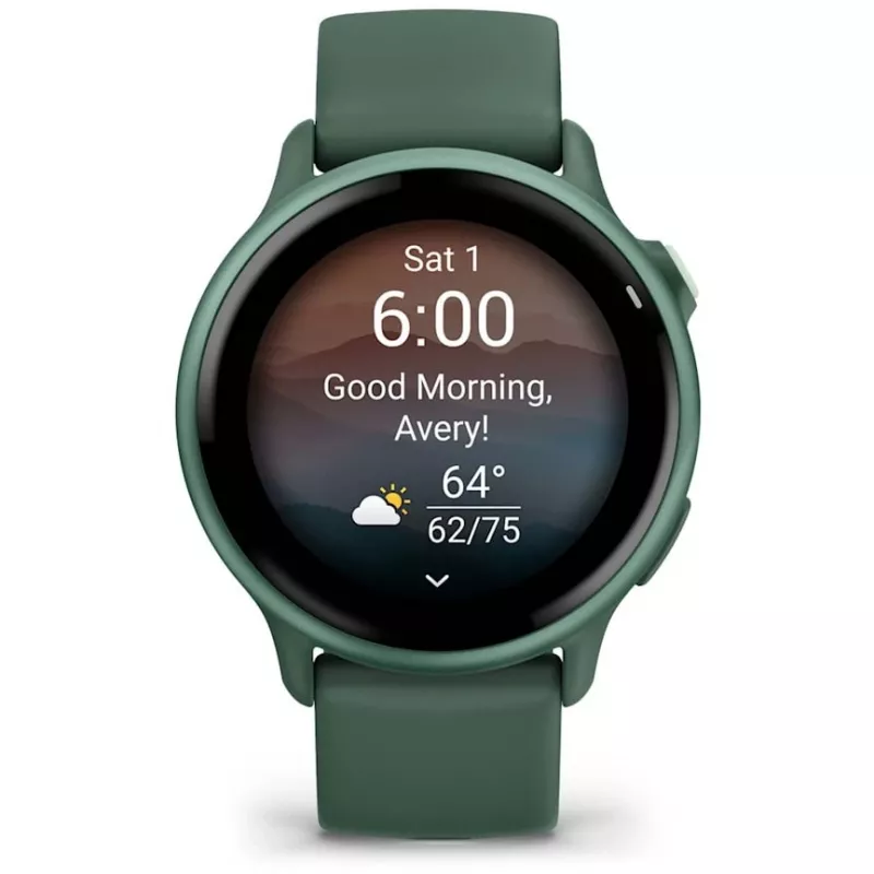 Smartwatch GARMIN vívoactive 6 – zegarek sportowy, koperta aluminiowo-polimerowa 42 mm, wyświetlacz AMOLED 1,2 cala, GPS, 5 ATM, optyczny pulsometr, SpO2, 8 GB, zielony