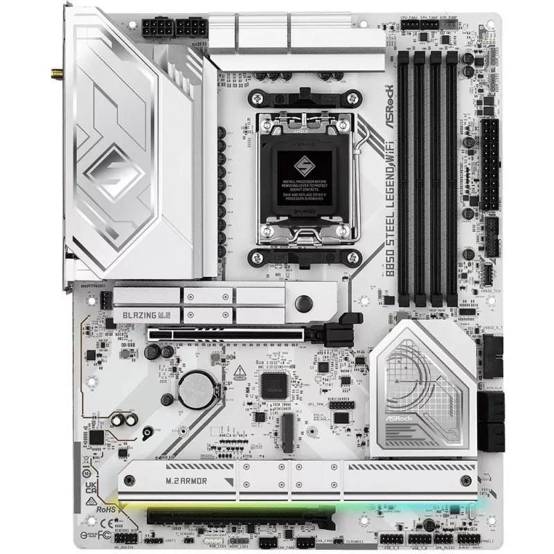 Płyta główna ASROCK B850 Steel Legend WiFi ATX — AMD B850, Socket AM5, DDR5, 4x DIMM, 4x M.2, Wi‑Fi 7, 2.5Gb LAN