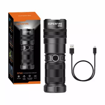 Latarka Superfire GT60, 2600 lm, ładowalna przez USB-C latarka ręczna