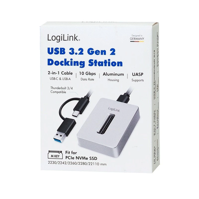 Stacja dokująca 1 port USB 3.2, M.2 NVMe